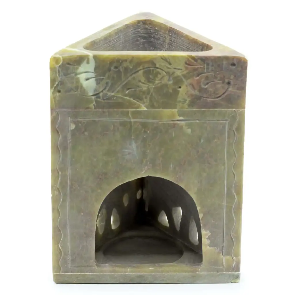 Triangle Soapstone Oil Burner 11x9cm – Elephant | www.artisangoods.co.uk 2