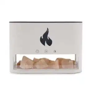 White Blaze Aroma Diffuser – Himalayan Salt Chamber – USB-C – Flame Effect (Salt included) | www.artisangoods.co.uk 1