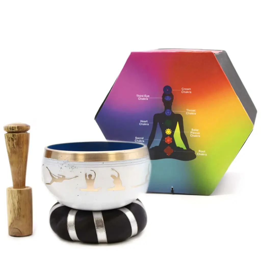 Yoga Moves Singing Bowl Set- White/Blue 10.7cm | www.artisangoods.co.uk 6
