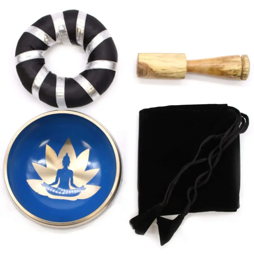 Yoga Moves Singing Bowl Set- White/Blue 10.7cm | www.artisangoods.co.uk 5