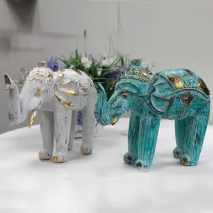 Wood Carved Elephant – White Gold | www.artisangoods.co.uk 5