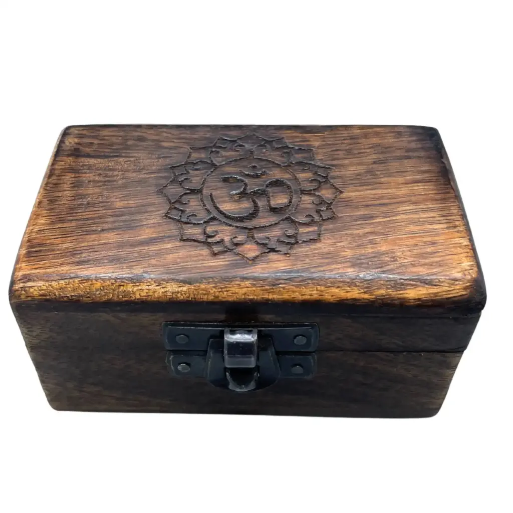 Wooden Pill Box 9x5x4cm – Carved Designs – Assorted | www.artisangoods.co.uk 3