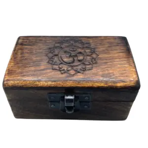 Wooden Pill Box 9x5x4cm – Carved Designs – Assorted | www.artisangoods.co.uk 3