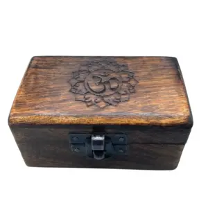 Wooden Pill Box 9x5x4cm – Carved Designs – Assorted | www.artisangoods.co.uk 5