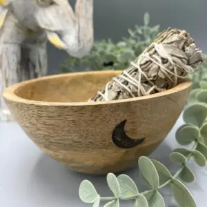 Wooden Smudge and Ritual Offerings Bowl – Three Moons – 13x7cm | www.artisangoods.co.uk 2