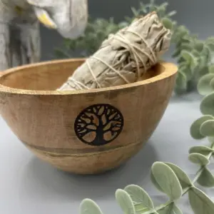 Wooden Smudge and Ritual Offerings Bowl – Tree of Life – 11x7cm | www.artisangoods.co.uk 2