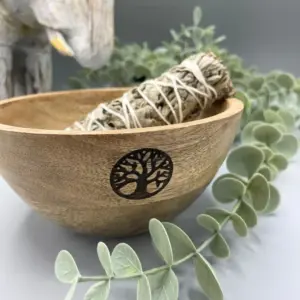 Wooden Smudge and Ritual Offerings Bowl – Tree of Life – 13x7cm | www.artisangoods.co.uk 2