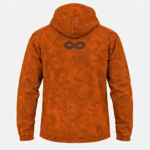 XLarge Stone Washed Hoody Shirt Kangaroo Pocket - Burnt Orange