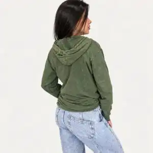 XLarge Stone Washed Hoody Shirt Kangaroo Pocket - Vintage Teal
