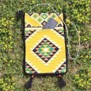 Yellow Kilim Messenger Festival Bag | www.artisangoods.co.uk 6